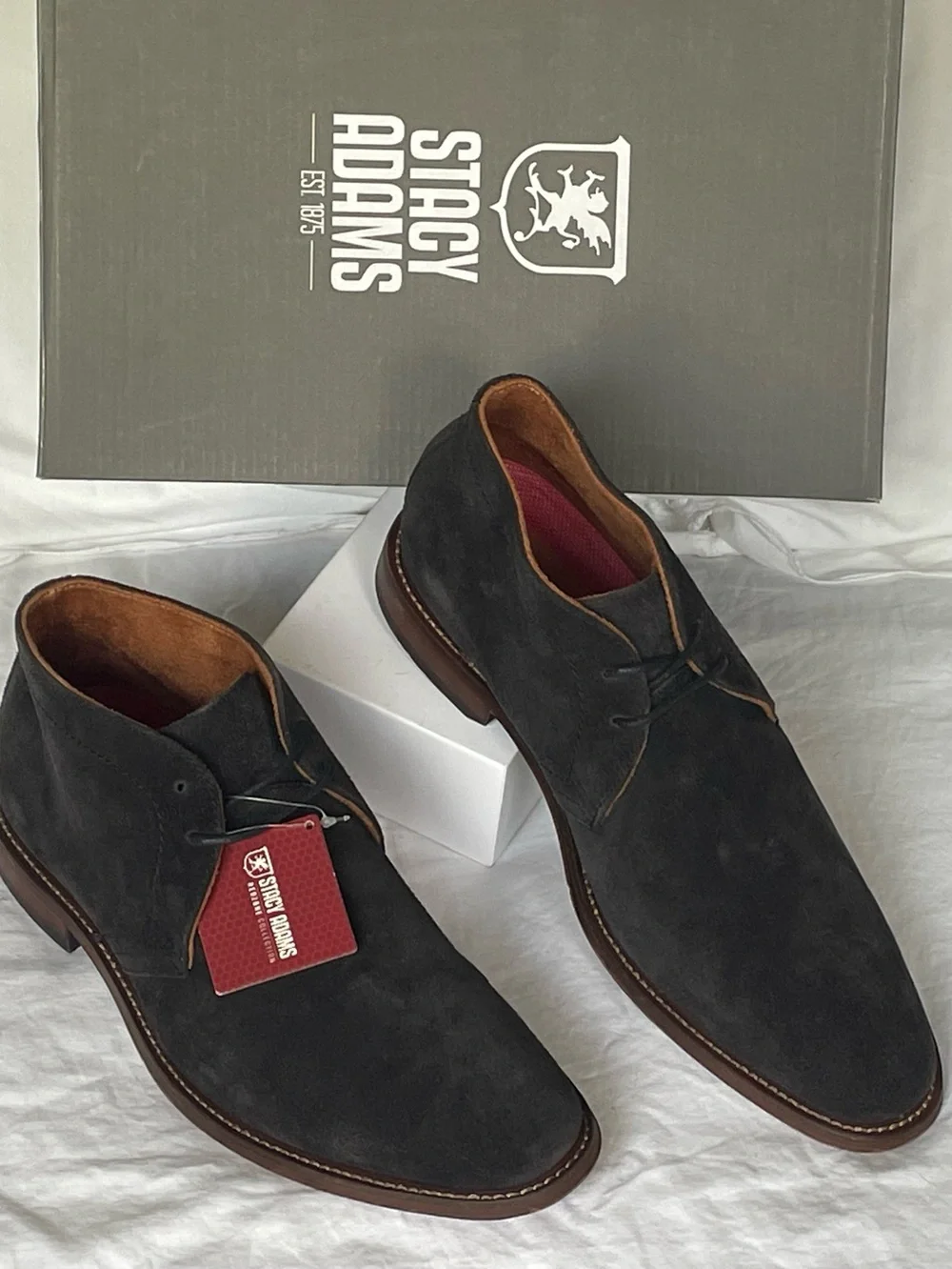 Stacy Adams Martfield Dark Grey Suede Chukka Boot Sz 9 BNWB